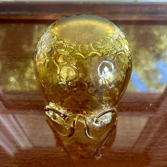 Vintage Amber Glass Owl Figurine Vase or Candle Holder – 4.5” Tall - Picture 5 of 9